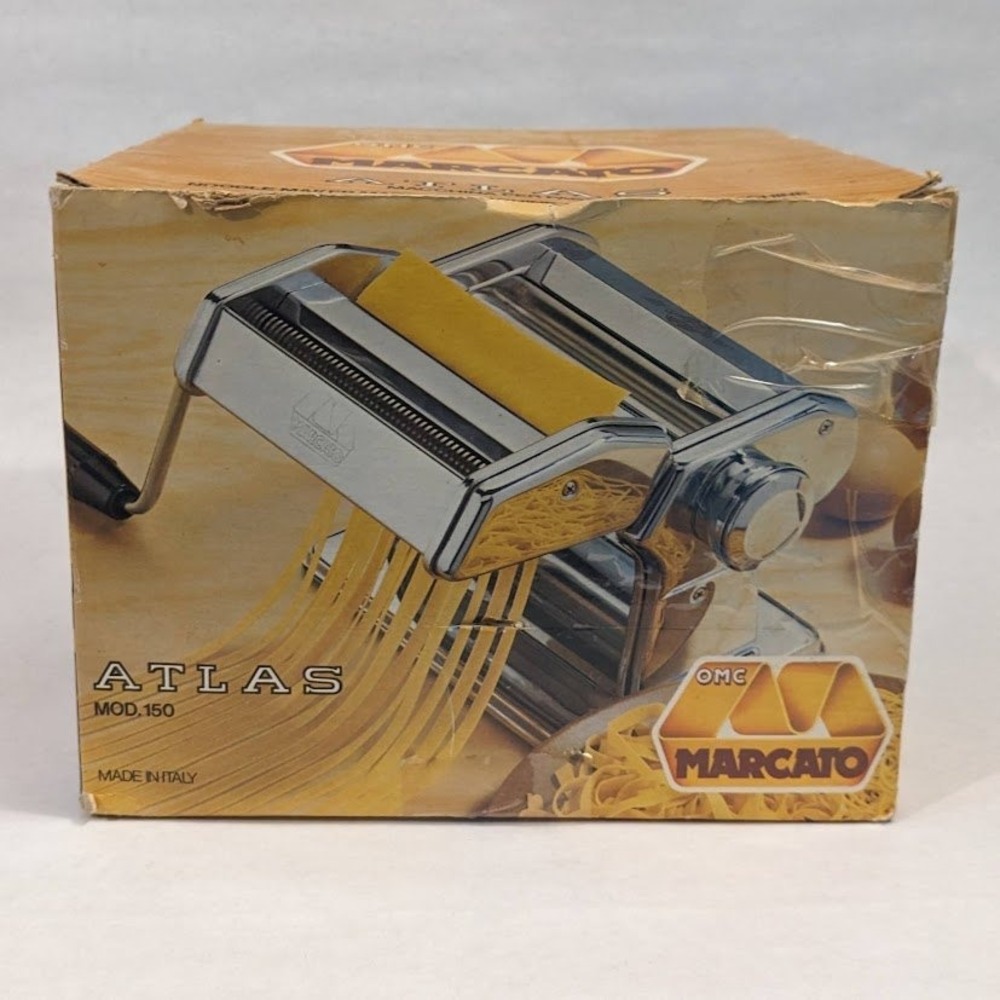 Marcato Atlas Mod 150 Pasta Maker Machine Made in Italy Vintage Chrome Steel - Picture 5 of 6